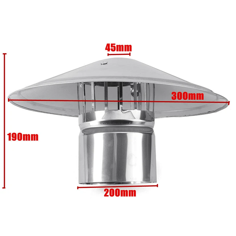 

Ventilator Chimney Cap Stove Pipe Fireplaces Hat Galvanized Weatherproof