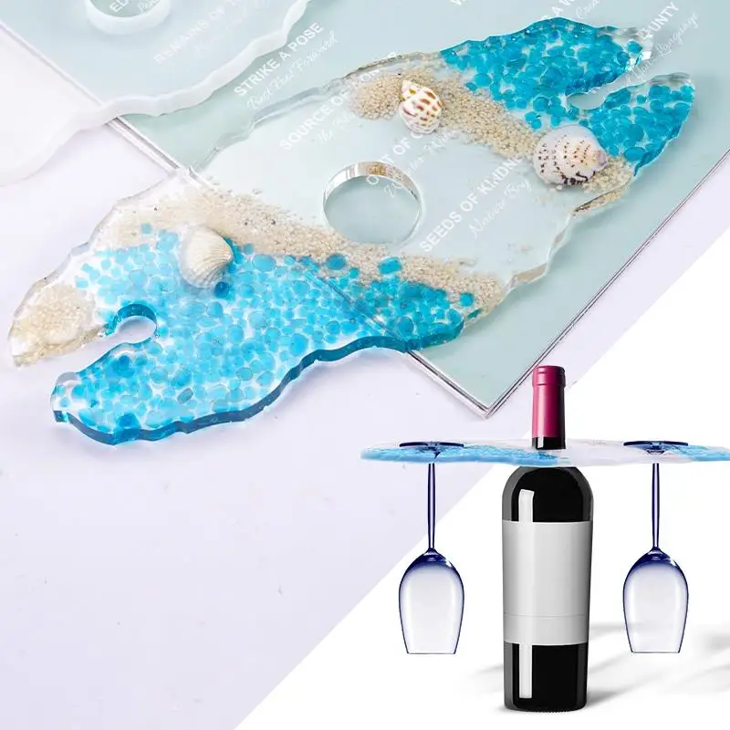 

Silicone Mold Silicone Wine Glass Holder Irregular Tray Coaster DIY Home Decoration Epoxy Resin Mold Craft Wine Supplies Mold