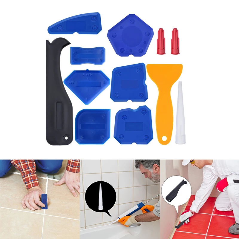  12pcs Grouting Tool kit Door Silicone Sealant Spreader Spatula Scraper Cement Caulk Removal Tool Ki
