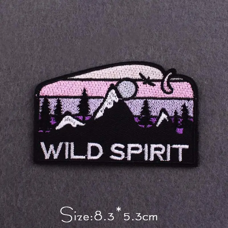 Wilderness Patches On Clothes Mountain Embroidery Patch Nature Adventure Iron On Patches For Clothing Travel Patch Outdoor Badge 