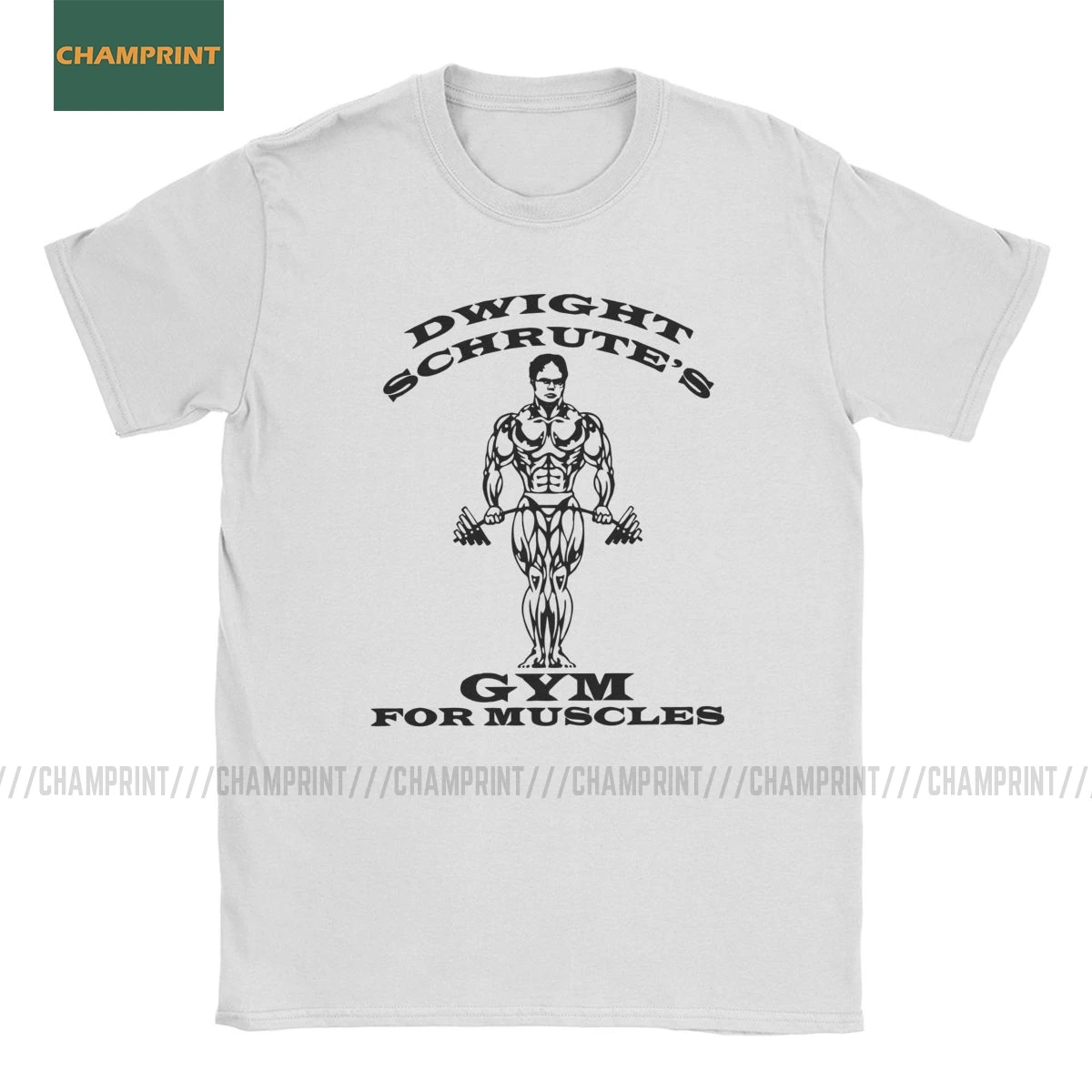 

Dwight Schrute's Gym For Muscles The Office T-Shirts Men Tv Series Michael Scott Jim Halpert Cotton Tees Short Sleeve T Shirts