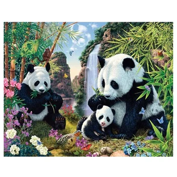 

Animal Panda Pattern Round Diamond Diamond Painting Set Diy Set Living Room Kitchen Decoration Painting