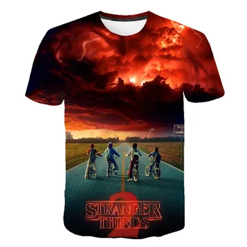 

2020 Cute Stranger things T-shirt brand Children's wear child print Boy clothes summer Cartoon camisetas Girl 4T-14T clothes