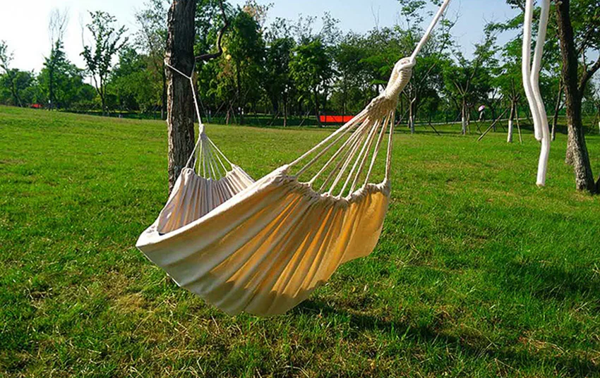 Double Hammock Outdoor Rollover Prevention Camping Canvas Hanging Swing Bed for Patio Travel Hiking 200x150cm 200x80cm