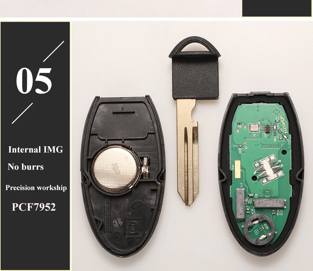 Keyforkess 5 pezzi TWB1J701 Smart Remote Car Key 315MHz ID46 7952 per NISSAN March Tiida Micra Leaf 3 pulsanti Keyless Fob - H02a2acdf5a894da68b02fd1af57adf223