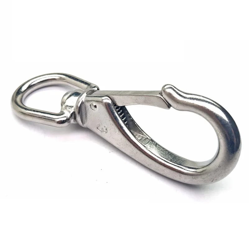 304 Stainless Steel M4/5/6/7 Multi-use Boat Swivel Eye Snap Hook Size #0 #1 #2 #3 Silver