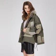 Белое пуховое пальто зимние парки из натурального Лисьего меха на утином пуху женские толстые теплые пальто высокого качества с рукавами «летучая мышь» большого размера, теплое пальто F215