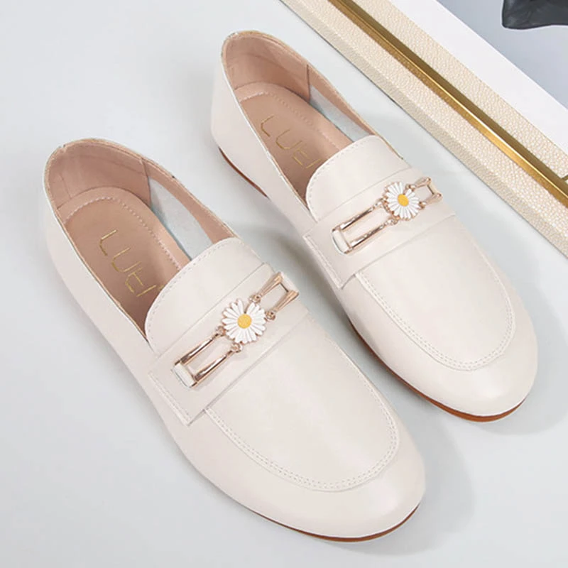 Mocasines de algodón con estampado de margaritas para mujer, zapatos planos, cómodos, de felpa, cálidos, estilo bailarina, tallas grandes size34 43, 2020|Zapatos planos de mujer| AliExpress