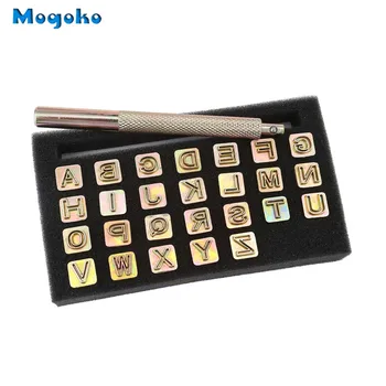 

Mogoko 6mm Alphabet A-Z Leather Stamping Printing Punch Tools 26 Letters Metal Leather Stamp Set Leather Punch Tool Leathercraft