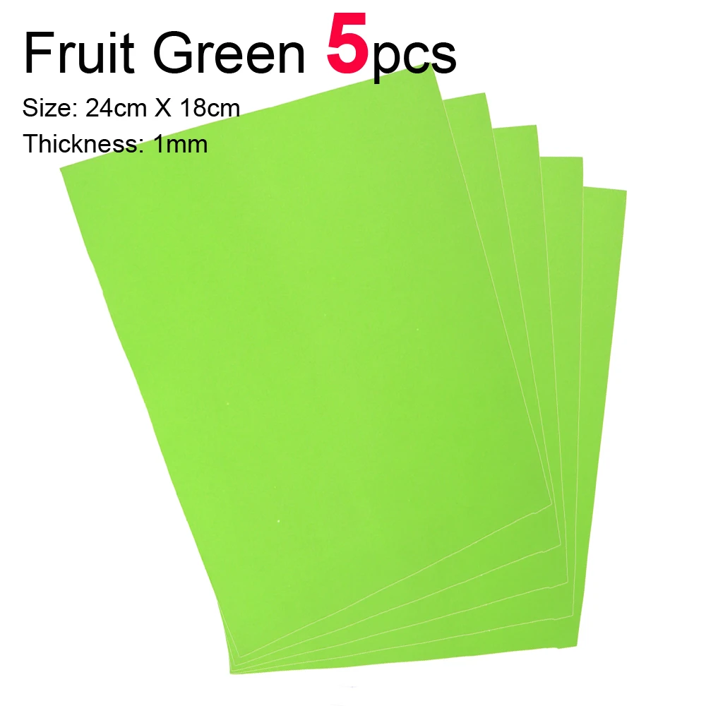 Fruit Green 5pcs ICERIO, 5 шт., 1 мм, тонкая муха, EVA foam paper, плавающая пена, полоски для бункера, сухая муха, Caddis, крыло, материал корпуса - Цвет: Fruit Green 5pcs