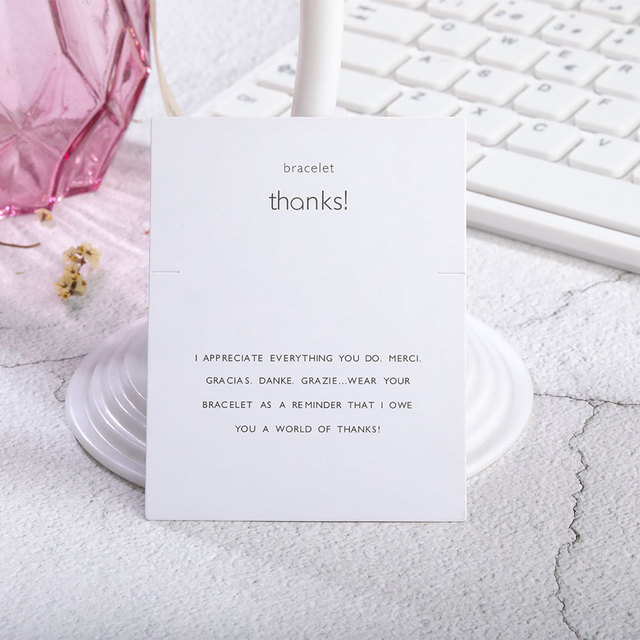 7x9cm Bracelet Display Cards Good Luckl Text Writen Kraft Paper Card Cardboard Packag Hang Tag Ear Paper Card for Jewelry