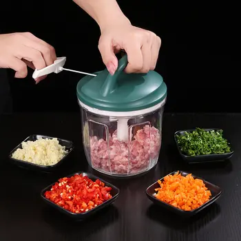 

Manual Fruit Vegetable Chopper Hand PulFood Cutter Onion Meat Grinder Mincer Shredder Multifunction Kitchen Tool