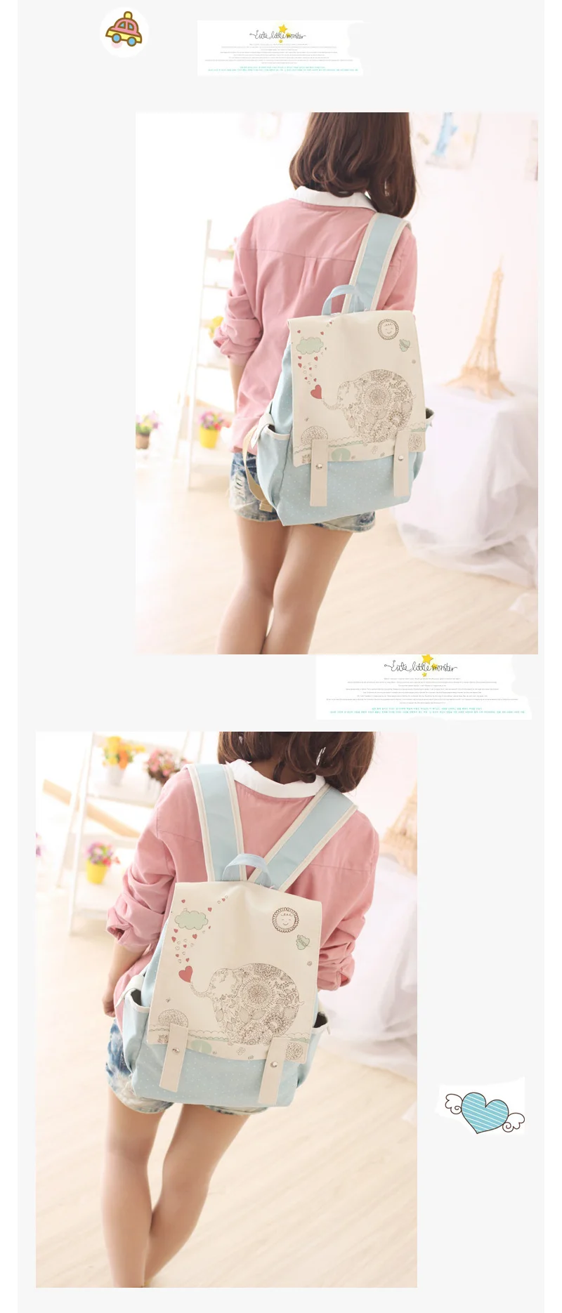 Korea Style Women Canvas Backpack School bag For Girls Ladies Teenagers Casual Travel bags Schoolbag Backpack