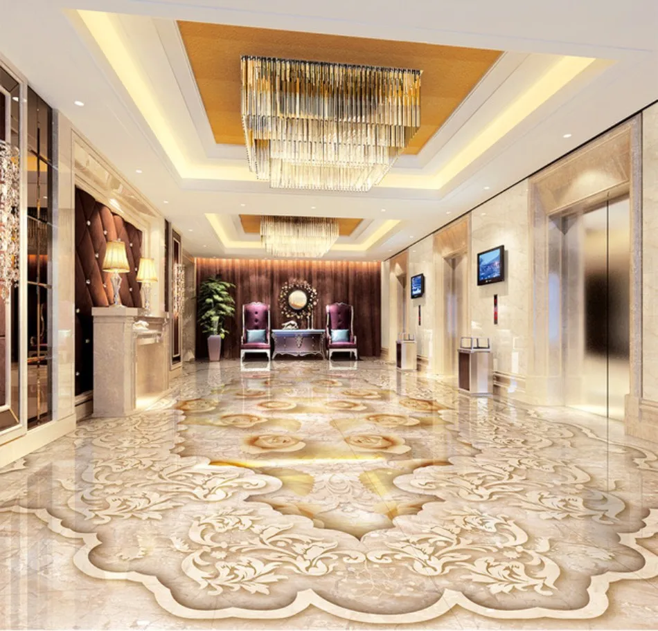 Высокое качество модные красивые водонепроницаемые обои Европейский мраморный узор мозаика 3D рельефный пол