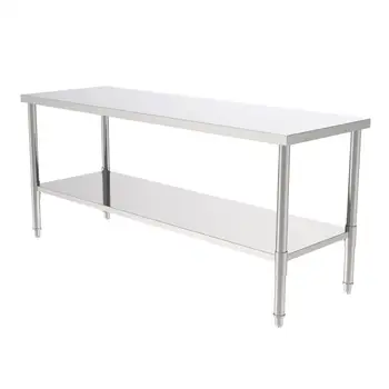 

71" Stainless Steel Commercial Kitchen Prep & Work Table 23.62" x 70.9" x 31.5"