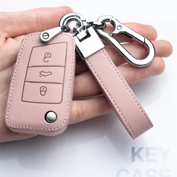 

Leather Car Key Cover Case For VW Volkswagen Tiguan MK1 MK2 Magotan Passat B5 B8 Polo Golf 4 5 6 7 mk7 Jetta POLO Eos Scirocco
