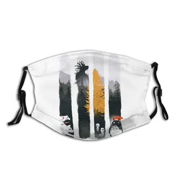 

Mononoke Hime Forest Protectors Men Women Reusable Face Mask with Filter Dustproof Mask Respirator Mouth Muffle