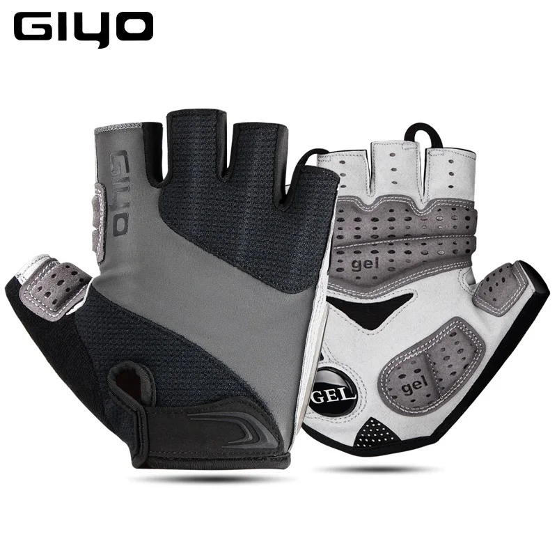 Giyo Bicycle Half Finger Gloves Breathable Lycra Fabric Men Women Cycling Gloves Road Bike Riding MTB DH Racing Outdoor Mittens