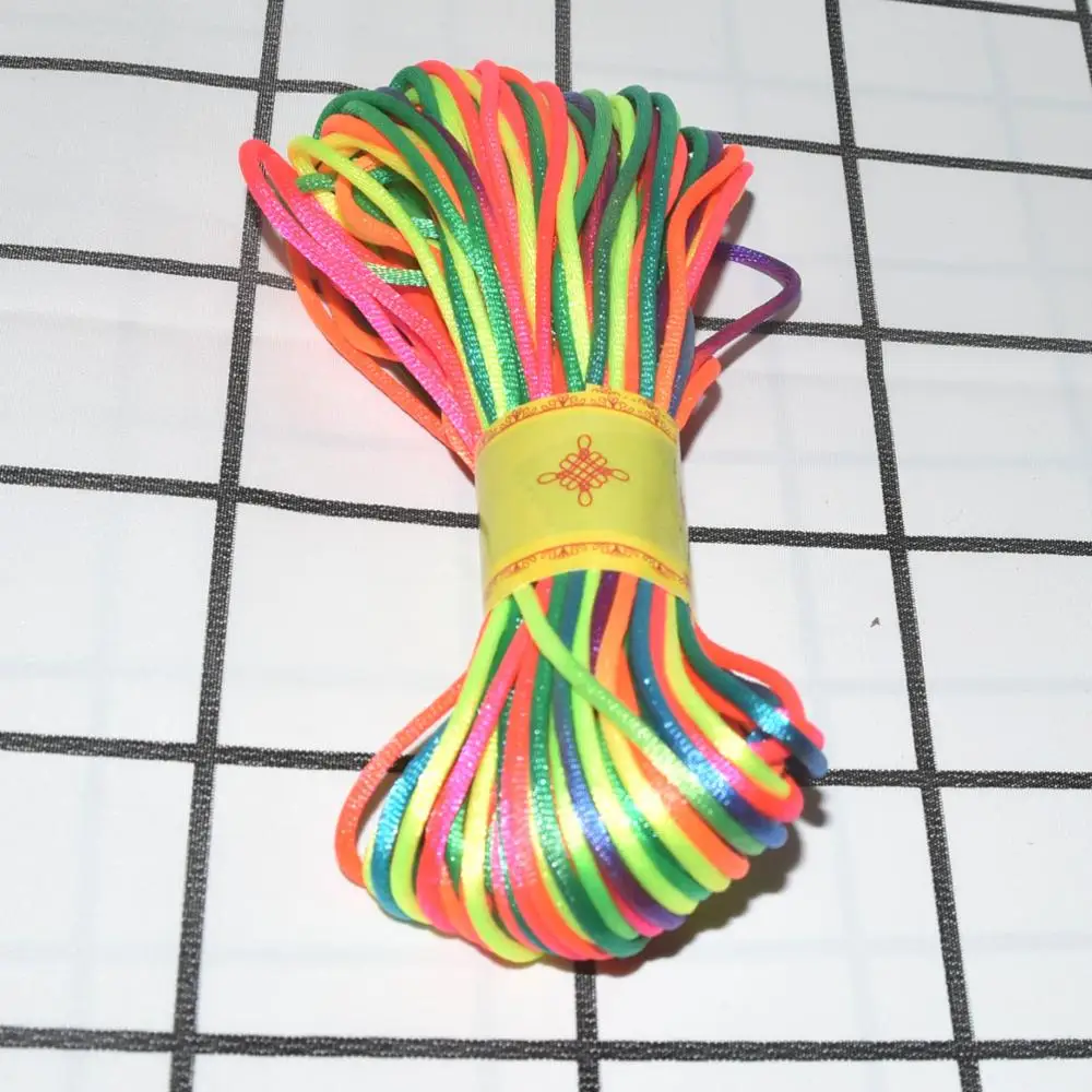 2,5 мм, 20 м, китайский шнур с узлом, атласная нейлоновая плетеная веревка, Бисероплетение Макраме, плетеный шнур, разноцветный бисер, нить для рукоделия - Цвет: 36