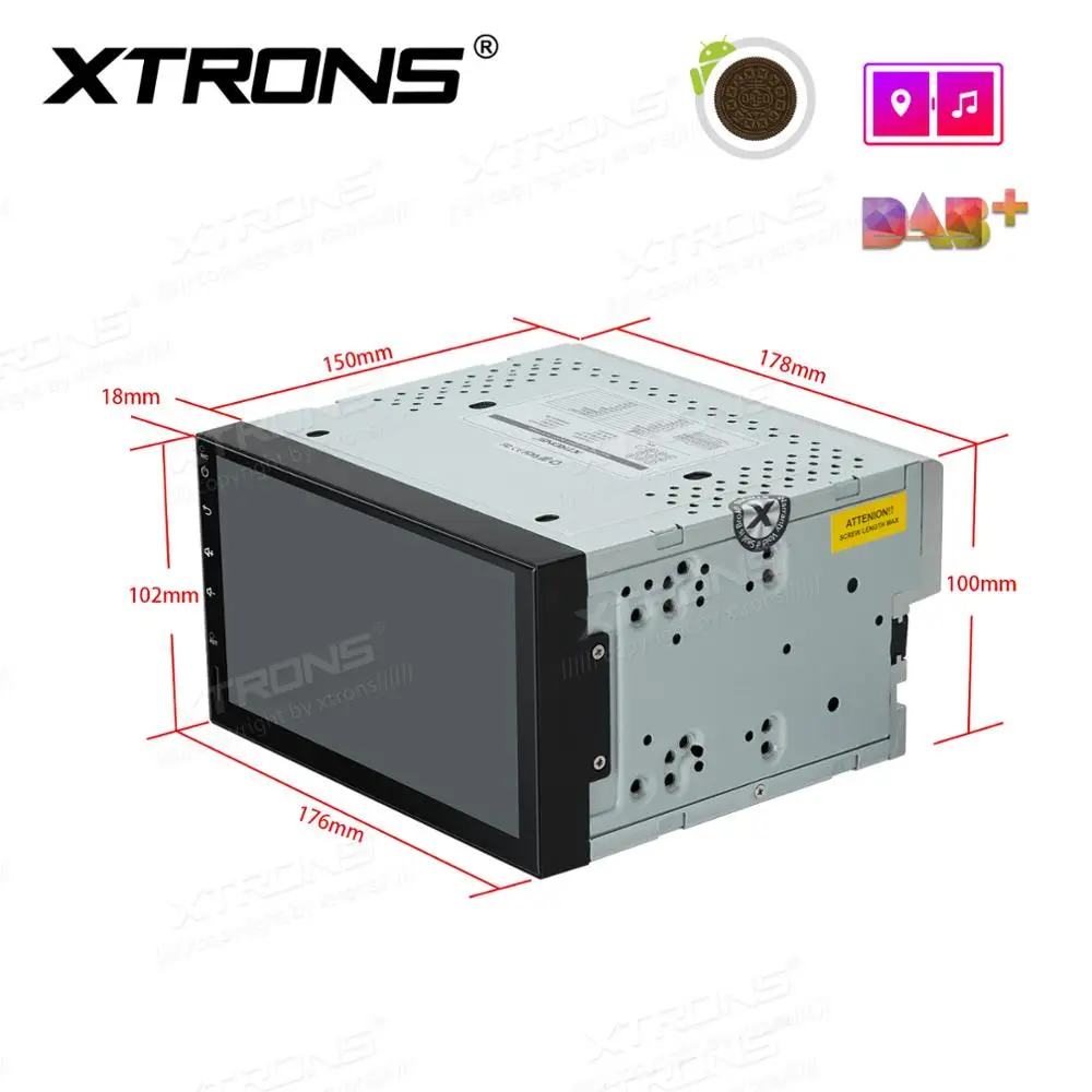 Cheap XTRONS 7" IPS Universal 2 Din Android 8.1 Octa-Core 2G RAM 32GB ROM  Car Stereo 2.5D Curved Screen GPS OBD DAB WIFI No DVD 5