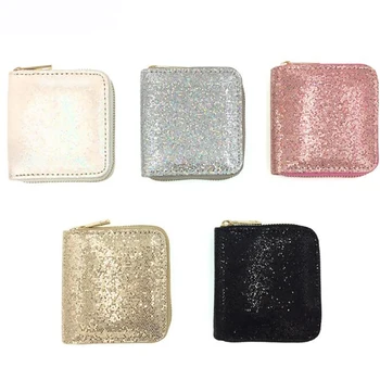 

Leather Wallet Women Tassel Zipper Short Wallet Glitter Ladies Small Credit Card Holder Purses Sequin
