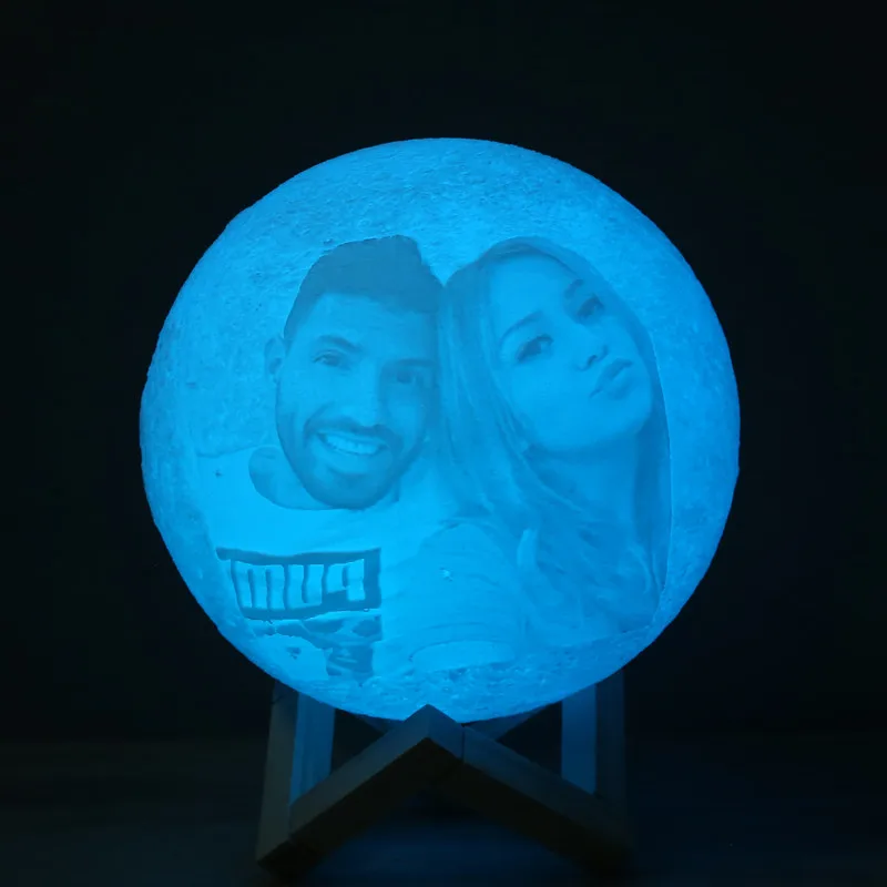 personalized Photo name  3D Printed Moon light mermaid female Love gift customized For girlfriend  brother sister kids birthday