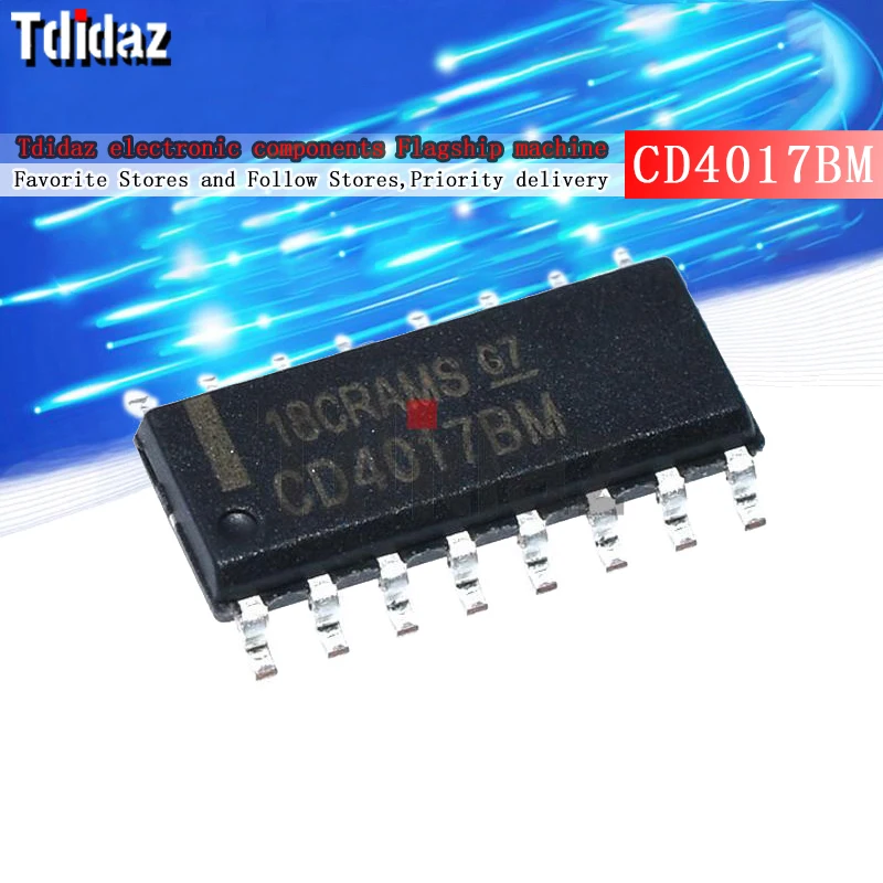 Новый и оригинальный чипсет IC CD4017BM SOP16 CD4017B CD4017 4017 SOP-16 SMD 10 шт. | Электронные