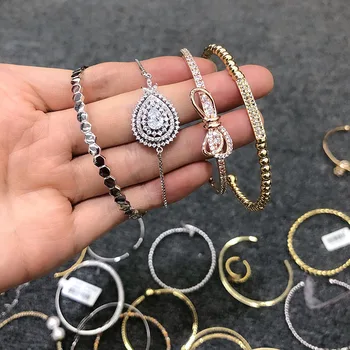 

30 Pcs/lot top quality women fashion alloy zircon bangles lot luxury zircon bangles jewelry wholesale 1030-25