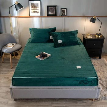 

Warm Flannel Elastic Fitted Sheet Home Bed Linen Bed Cover On Mattress Set Sheet Bedspread Elastic Protector Bed Band Bedding