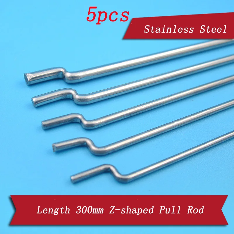 5PCS 1.5mm x 300mm 12 inch Steel Z Pull//Push Rods Parts for RC Airplane Boat