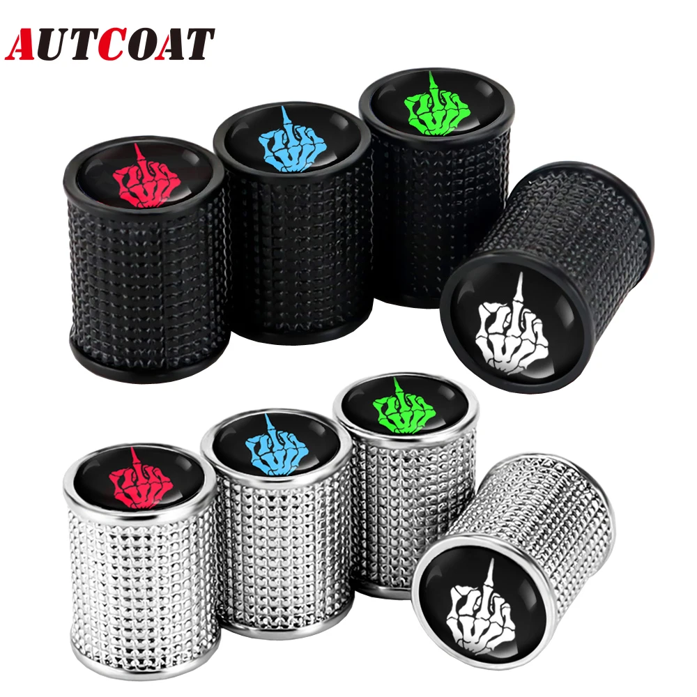 

AUTCOAT 4Pcs/Set Tire Valve Caps with O Rubber Ring, Universal Stem Covers for Cars, SUVs, Bike, Bicycle, Trucks, Motorcycles