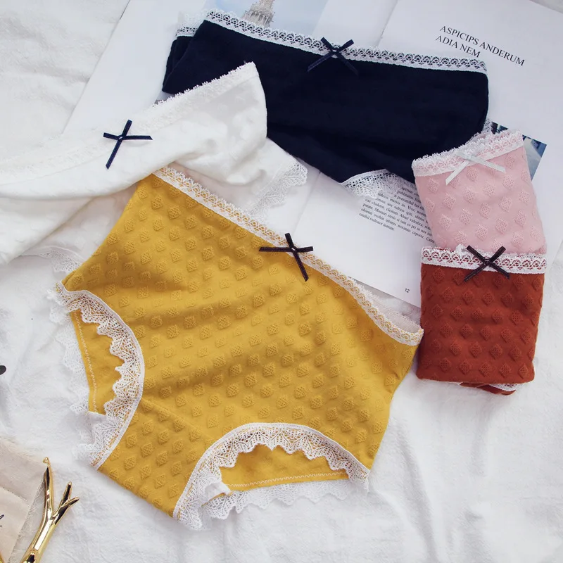 

SP&CITY Japanese Lace Cotton Underwear For Menstruation Sexy High Waist Briefs Women Seamless Panties Cute Solid Lingerie Soft