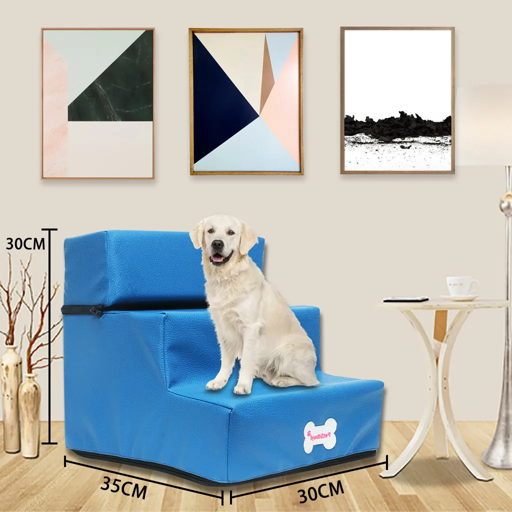 Роскошные сетки раза Pet пандус Лестницы для конкурсов красоты для маленьких Маленькая Собака Щенок Кот коврик для животных матрас кровать ткань 3-количество шагов, снимаемый пододеяльник