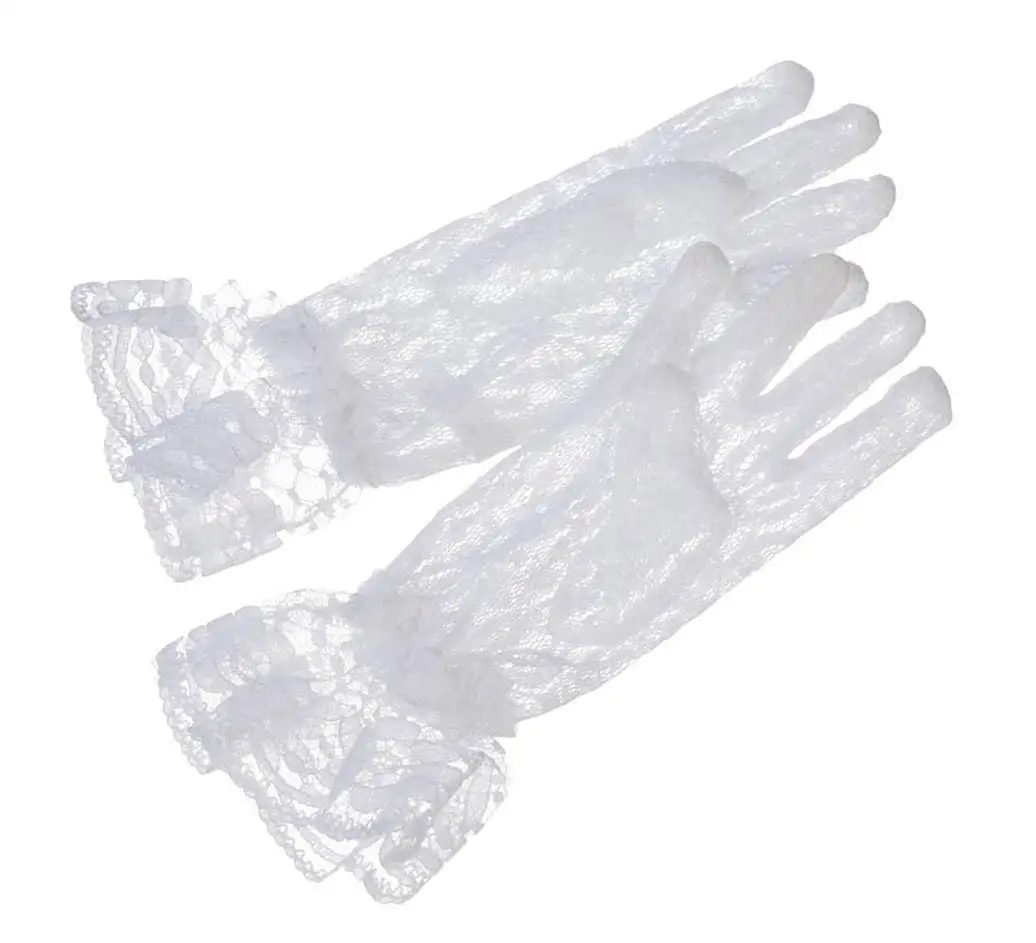 Children Lace Gloves White