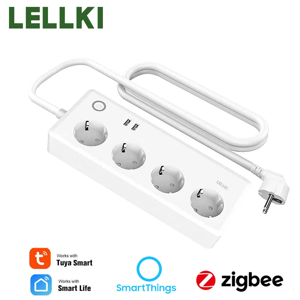 Сетевой удлинитель LELLKI Zigbee с поддержкой Alexa и умным выключателем |