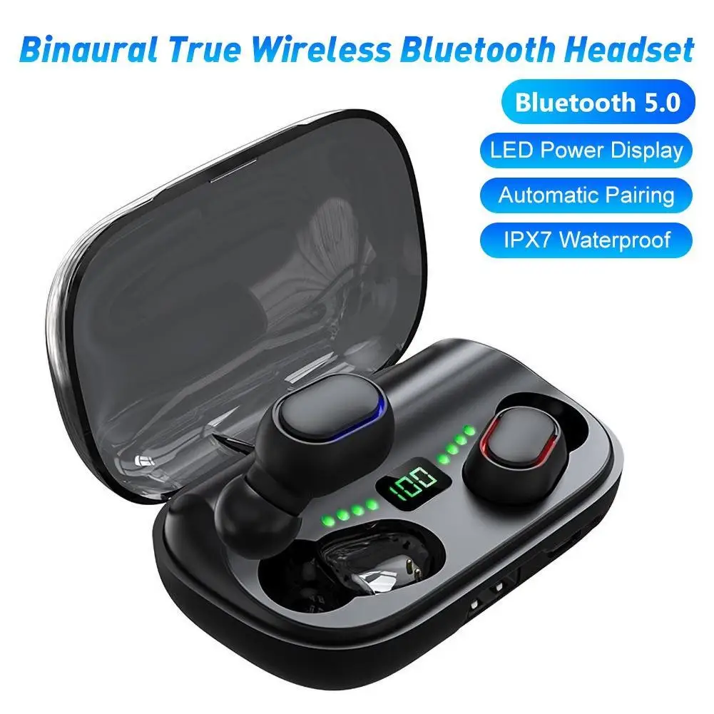 JS2 TWS Bluetooth 5.0 Wireless Earphone Waterproof Digital Display