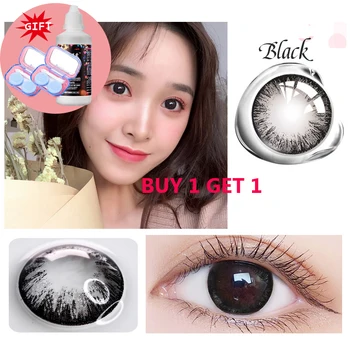 

Color Contact Lens Set Buy 1 Get 1 Free For Myopia Prescription Beautiful Pupil 14.5mm With Cases & Care Solution Female Girl