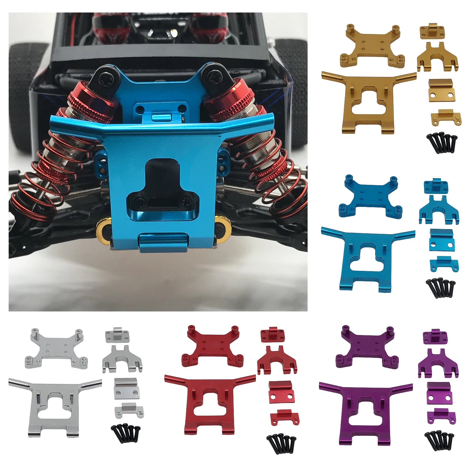 Front Guard Bumper Shock Tower for Wltoys 124018 1/12 Scale RC Car Upgrade Parts