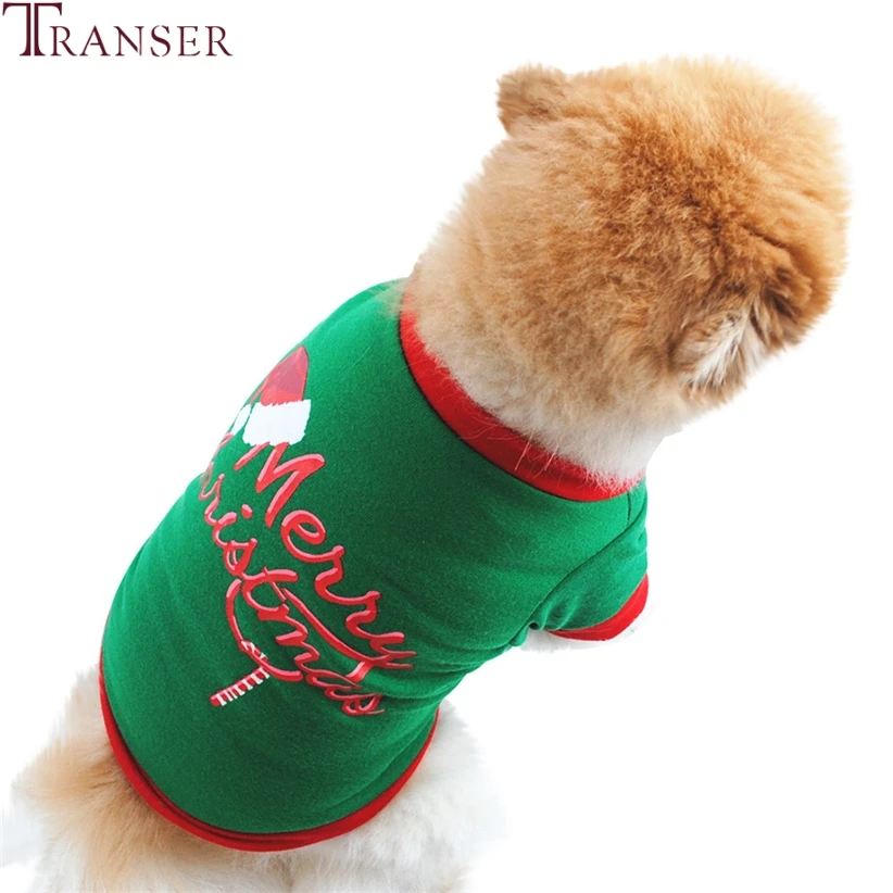 Transer Merry с принтом рождественских букв одежда с принтом в виде собак зеленая Pet футболка кошка собака щенок одежда Teddy домашних животных собак костюм 9107