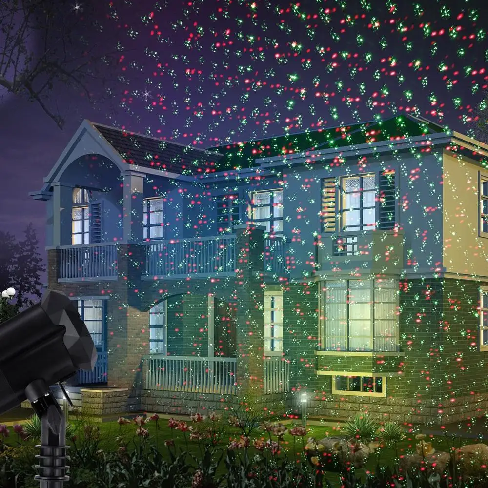 

Outdoor Waterproof Double Color Landscape Laser Light Christmas Holiday Xmas Tree Show Projector Lights with Remote Control Use