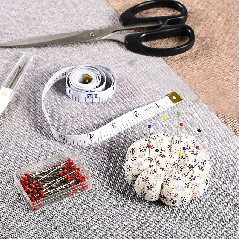 Sewing Set 600 Pieces Sewing Pins Multicolor Glass Ball Head Pins With Sewing Seam Ripper Pin Cushion And Soft Tape Measure For