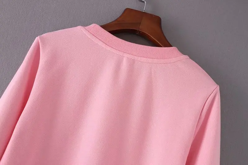 Efvandoloe Длинная женская толстовка; осень женская одежда sudaderas корейский стиль розовые пуловеры