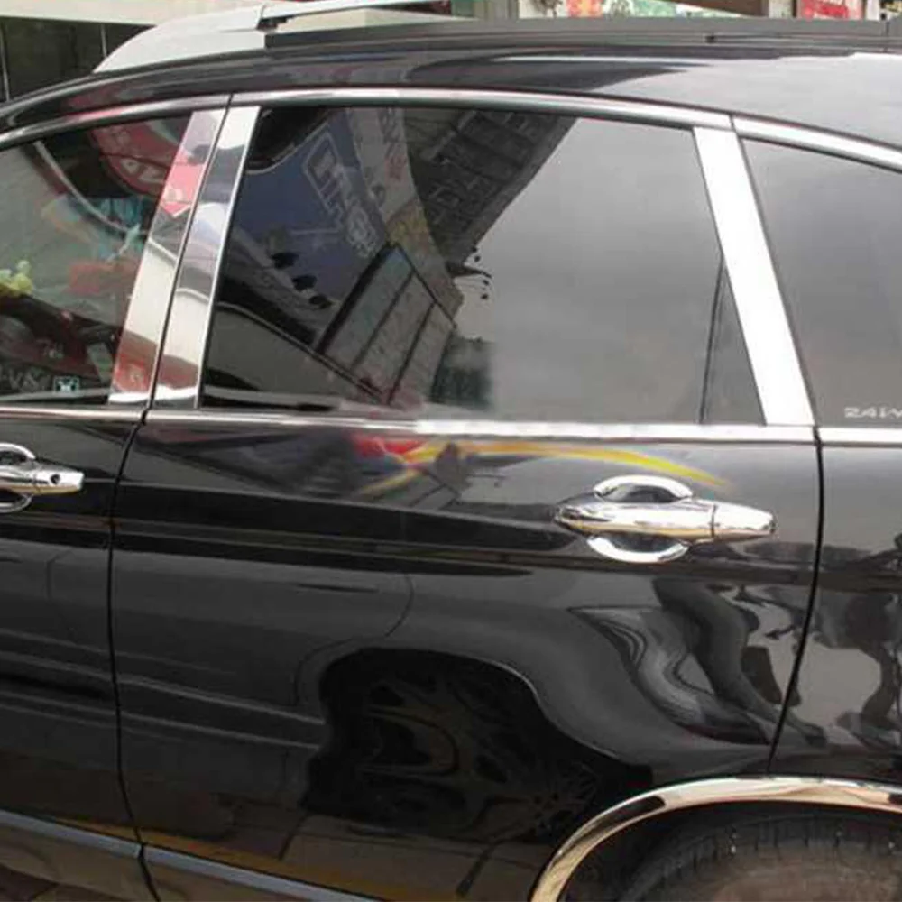 AITWATT для Honda CRV CR-V 2007 до 2011 нержавеющая сталь окна Планки центр столбы B+ C столб крышка отделка автомобиля Стайлинг 6 шт