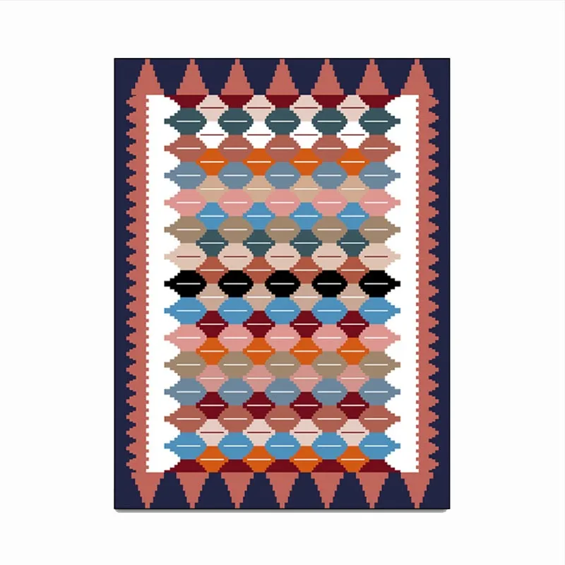 Яркие геометрические Противоскользящие коврики в этническом стиле для дивана