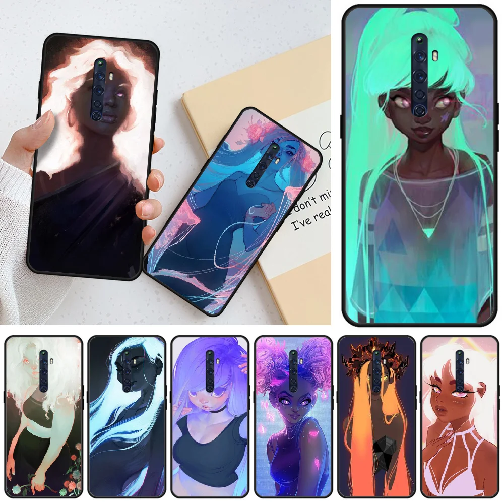 Reayou Glowing girl Phone Case Cover For OPPO R9 R9S 9S PLUS 11 plus 11S 15 Normal 17 17pro | Мобильные телефоны и