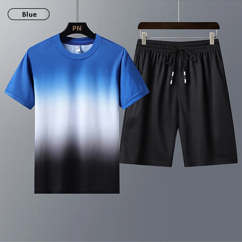 Sportswear Suit T-Shirt Summer Casual-Set Mens Fashion New 2pcs Male Short