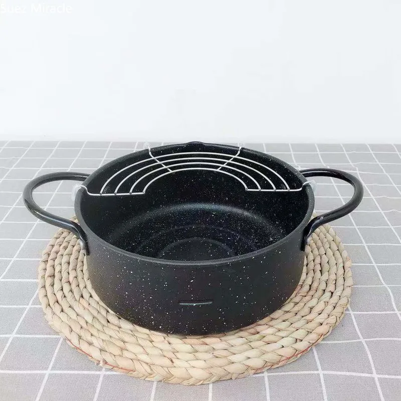 

Japanese fryer rack non-stick pot Maifanitum color double ear soup pot soup cooker gas cooker general thicken