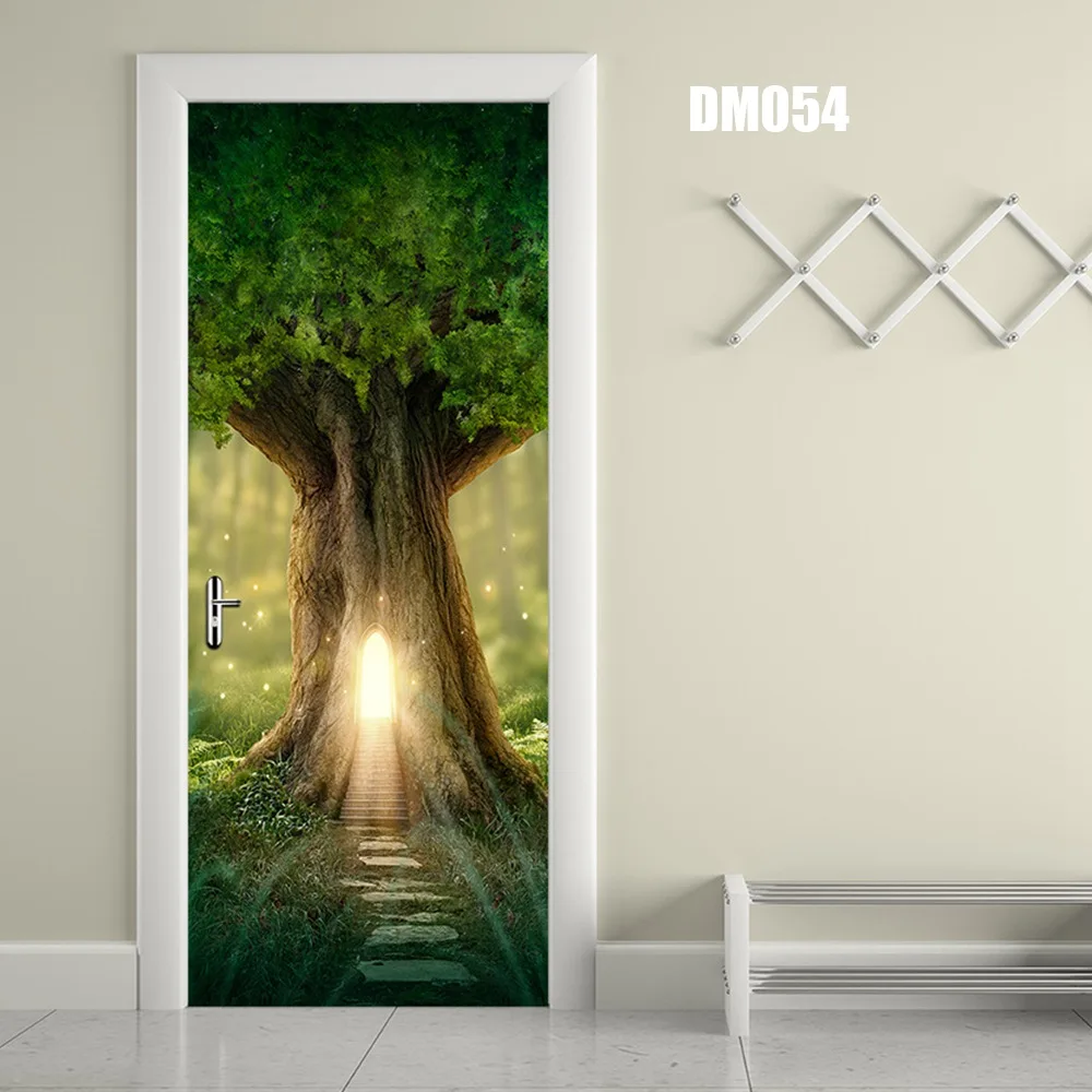 DM054 Наклейки на дверь для дома, комнаты, ПВХ, наклейки на двери, 38,5*200 см/шт., Железная лестница, наклейки на стену, Фреска, искусство, домашний декор для гостиной, спальни - Цвет: DM054