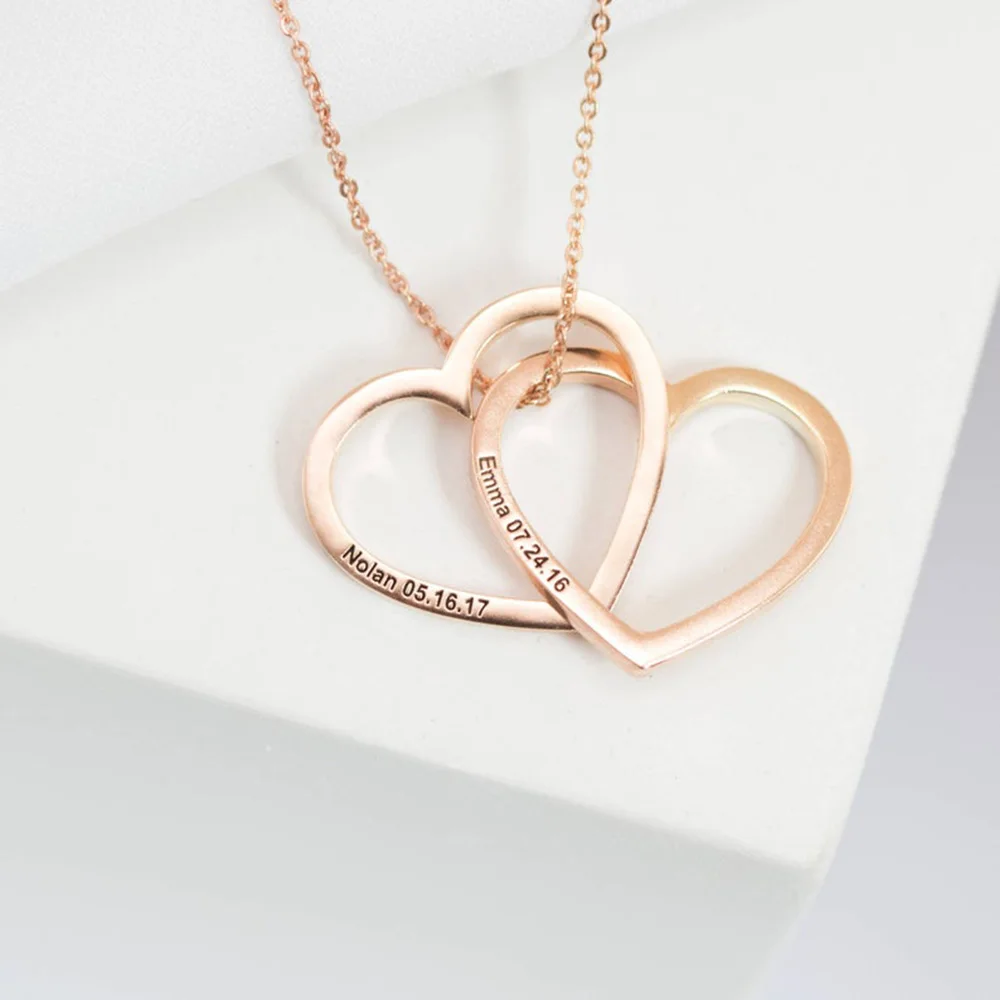 Personalized Heart-shaped Name Necklace Customized Heart