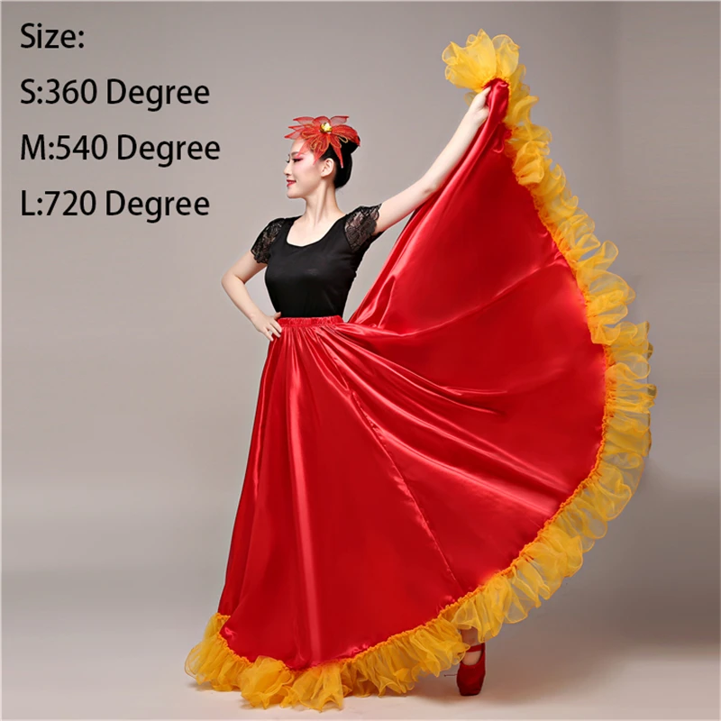 Style 3 Gypsy Испания Flamengo для девочки платье для танцев фламенко Танцы костюм Для женщин Vestidos производительность 360/540/720 градусов, хорового пения или живота Танцы - Цвет: Style 3